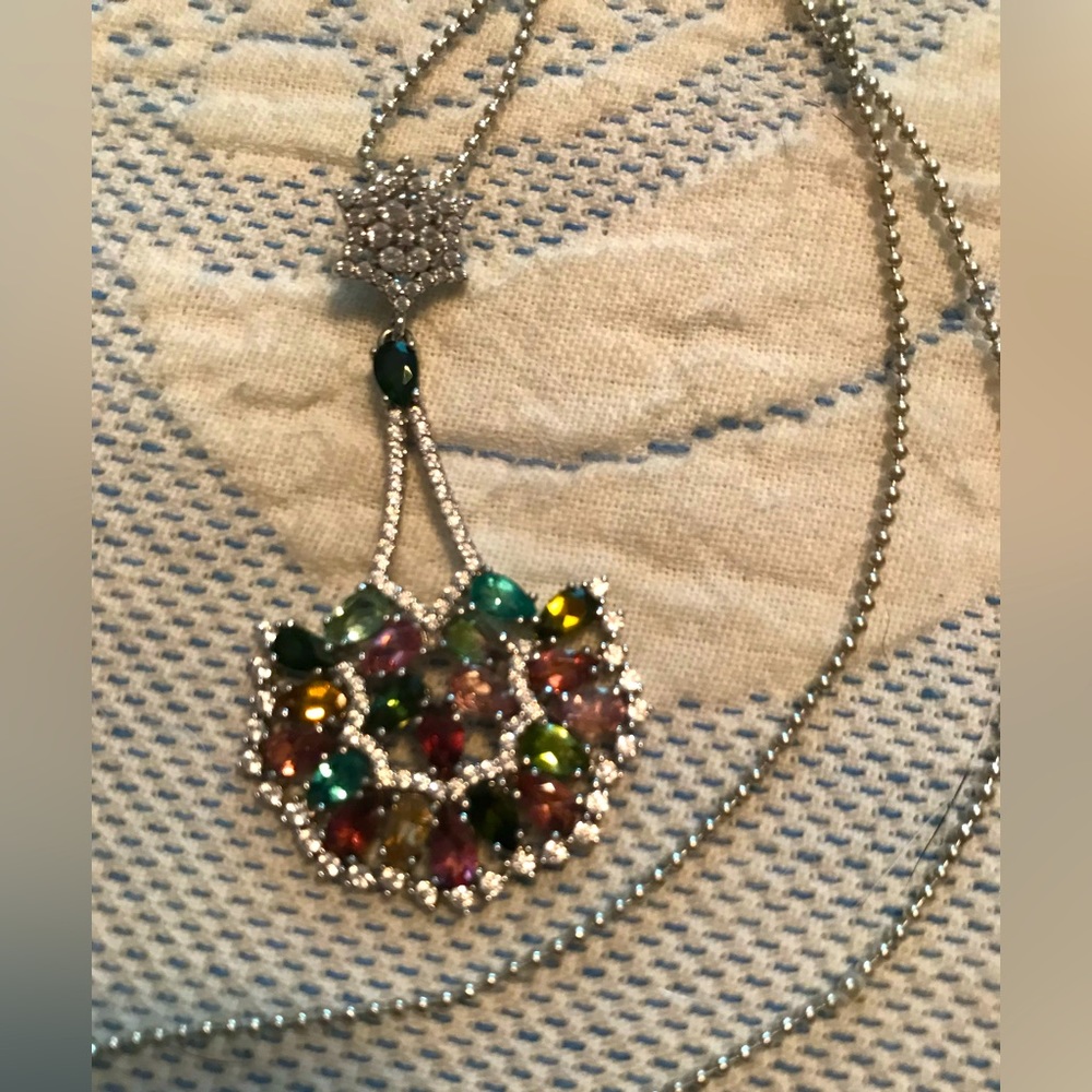 Multi Color Tourmaline Pendant